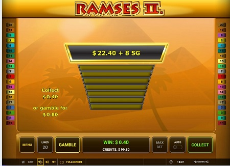Риск-игра в игровом автомате Ramses 2 / Рамзес 2